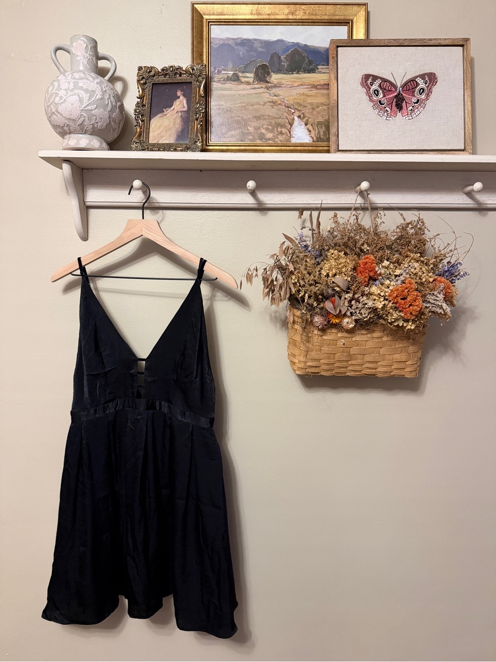 Free People Black Mini Slip Dress